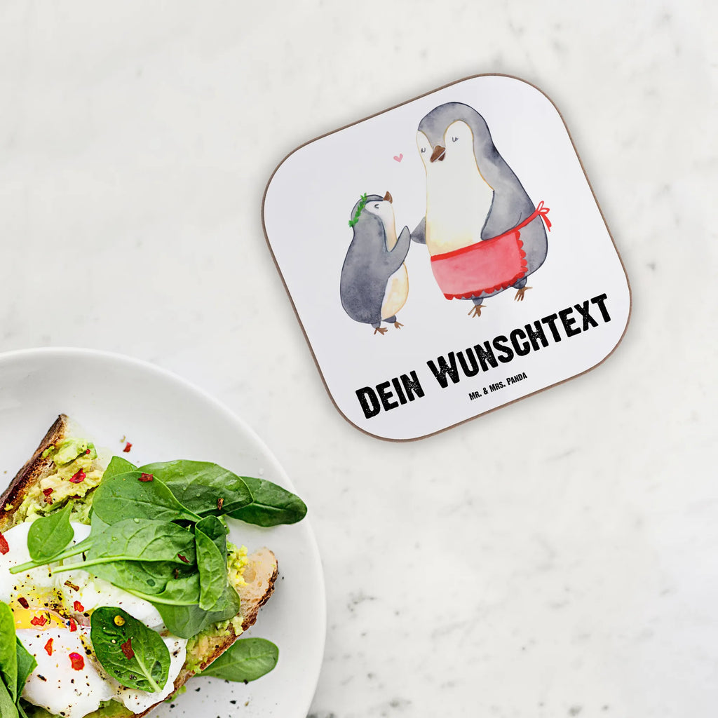 Personalised coaster penguin Best mom in the world for, thank you, gift, giving, birthday, birthday present, gift idea, souvenir, make you happy, gift tip, Mother&#39;s Day, Super Mom, Mother, Best Mom, Best, Daughter, Thank You, Mutti, Son, Ma, Mama, Mommy