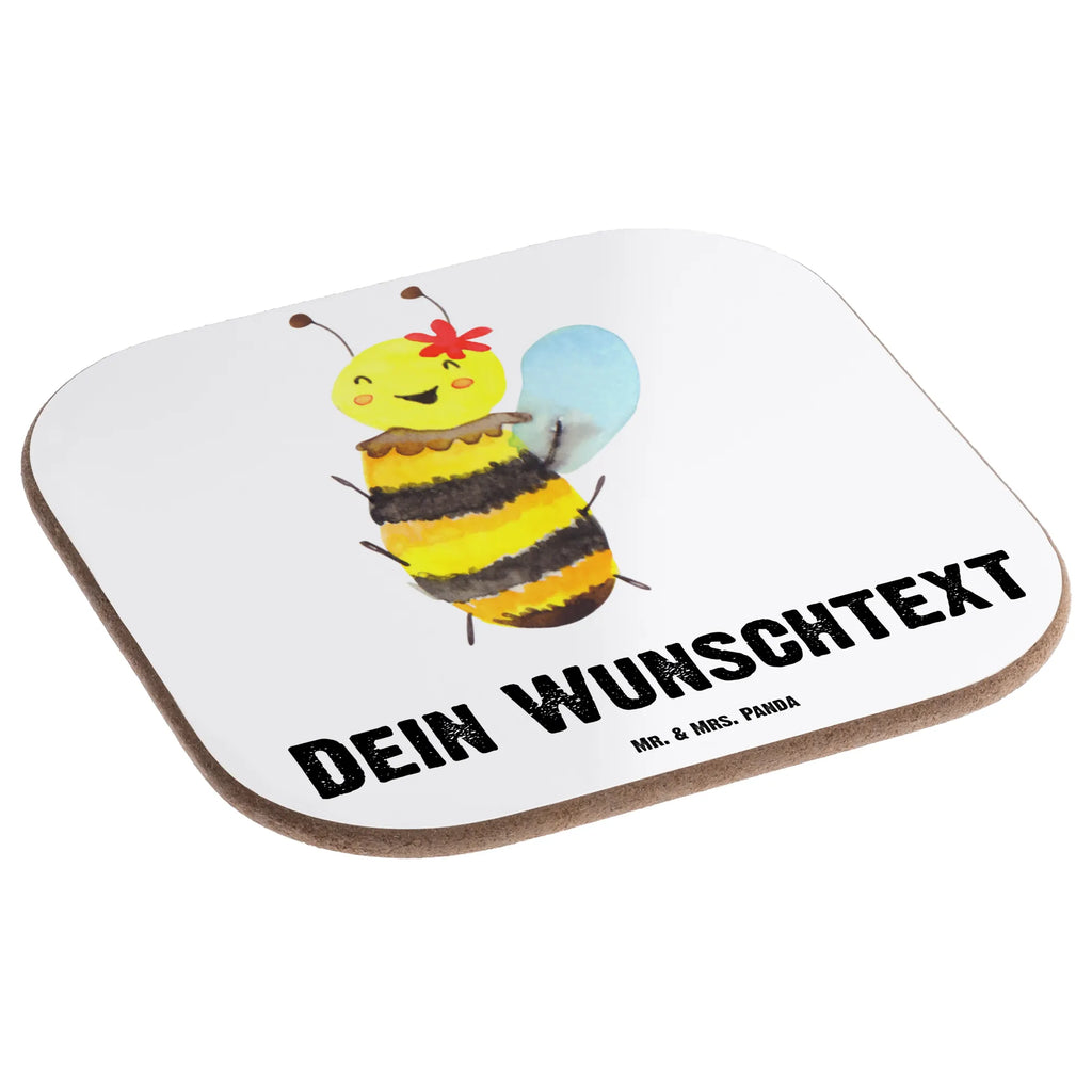 Personalised coaster bee happy Bee, wasp, bumblebee