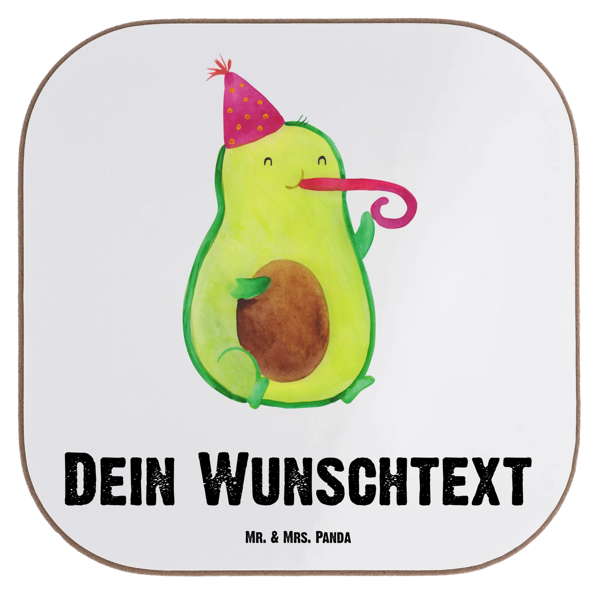 Personalised coaster avocado party time vegetables