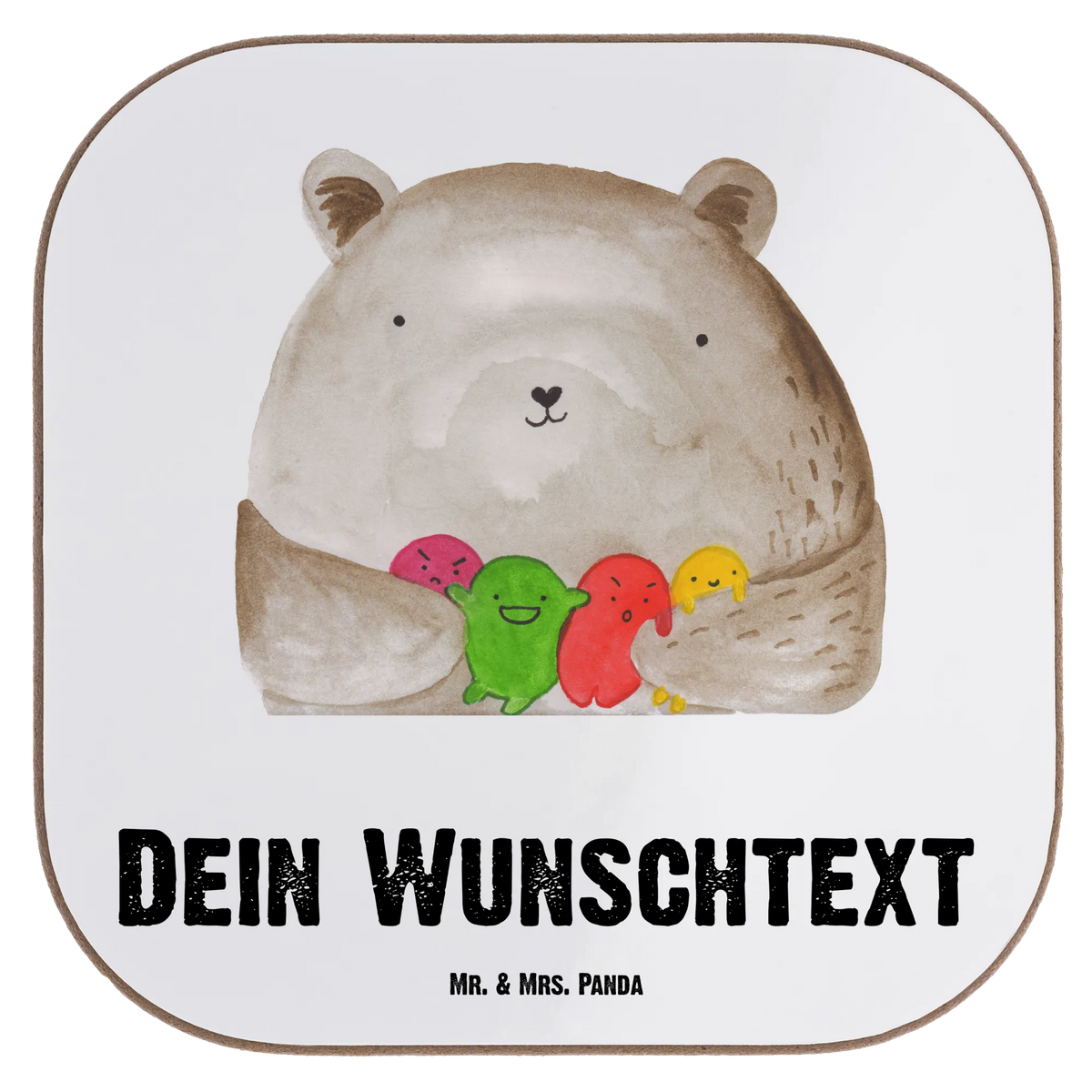 Personalised coaster bear Feeling teddy bear, cuddly toy, Madness