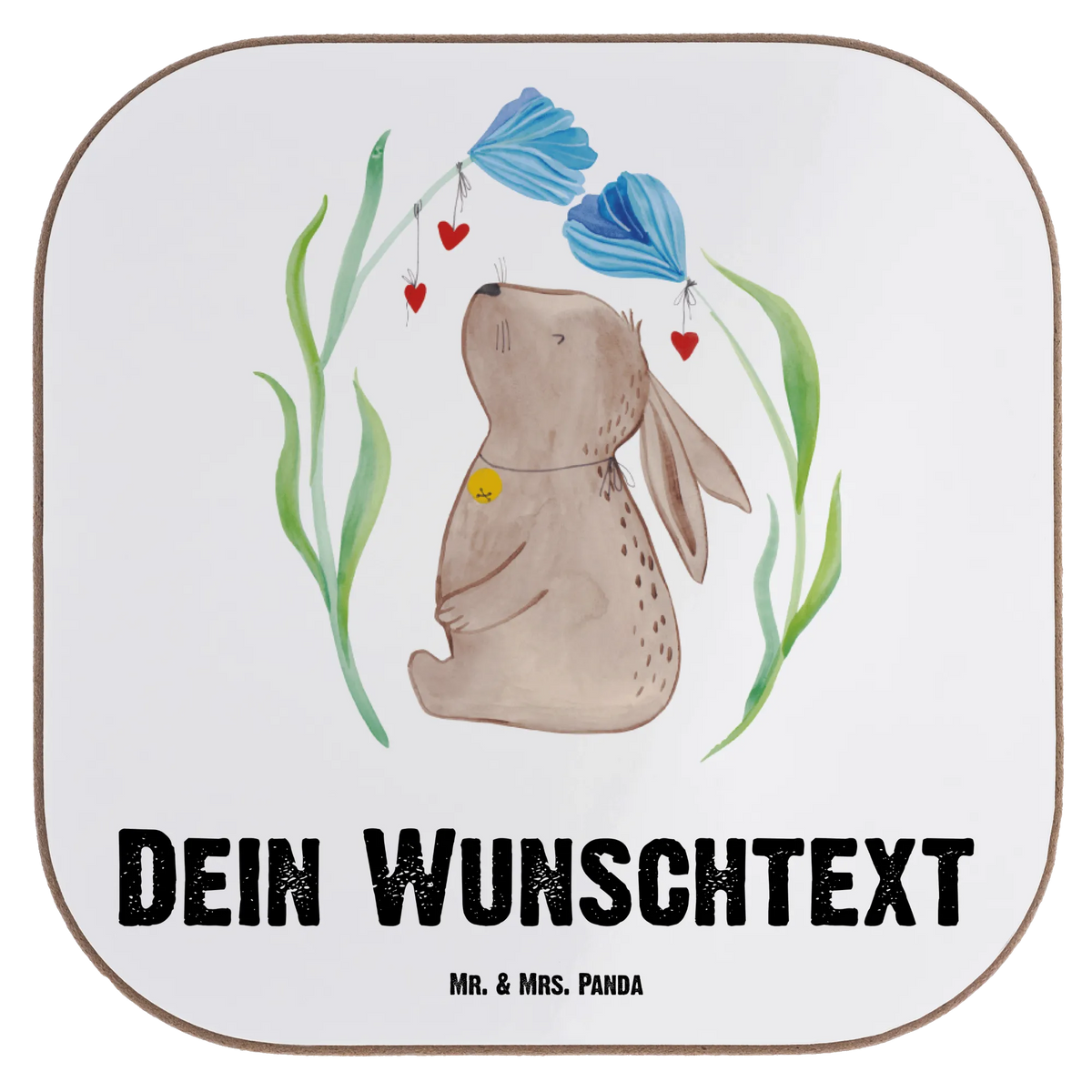 Personalised coaster Hare flower Easter, Easter bunny, dreams, child, rabbit, christening gift, pregnancy, first child, birthday, child's birthday, baptism, Bunny, hope, birth