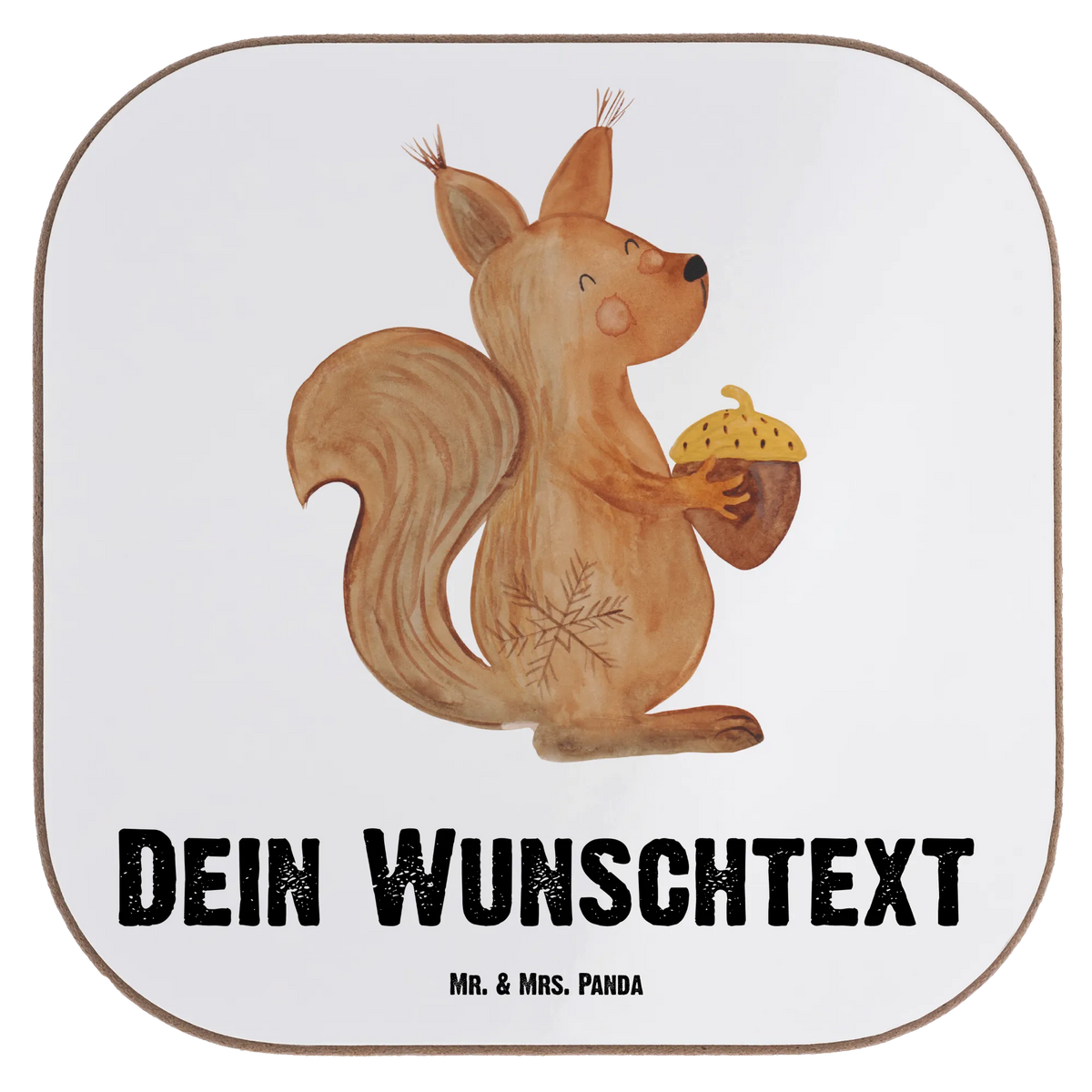 Personalised coaster Squirrel Christmas Christmas time, snow, Christmas Greeting, Christmas Theme, Merry Christmas, Happy New Year, Bird, New Year
