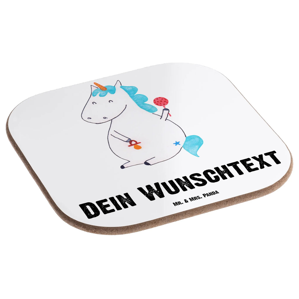 Personalised coaster unicorn infant unicorn, unicorns, offspring, parents, mother, baby, kids, birth present, first child, birth gift, birthday, baby happiness, birth