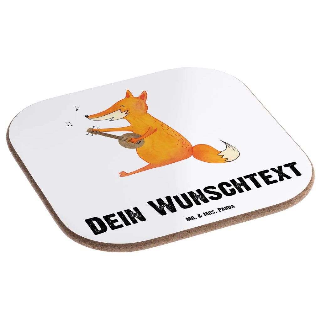 Personalised coaster Fox guitar fox, foxes, forest wildlife, clever as a fox, animal lover, music saying, guitar, gift musician, singer, musician, Fox
