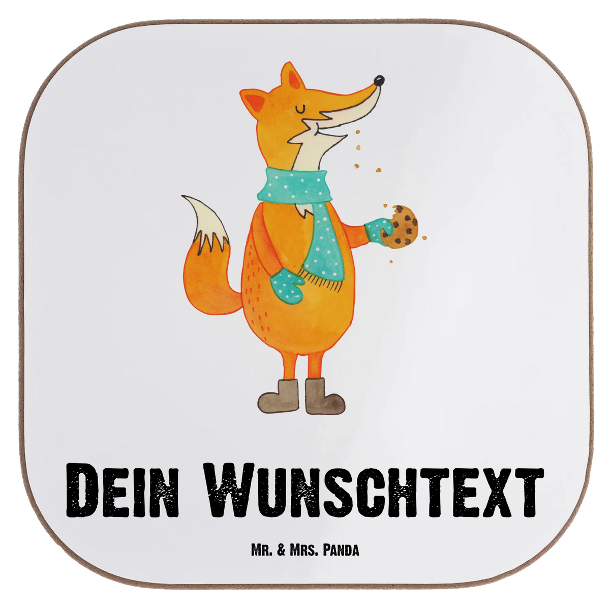 Personalised coaster Fox biscuit fox, foxes, forest wildlife, clever as a fox, animal lover, cookies, christmas present, winter, christmas time, love, kitchen decoration, baking saying
