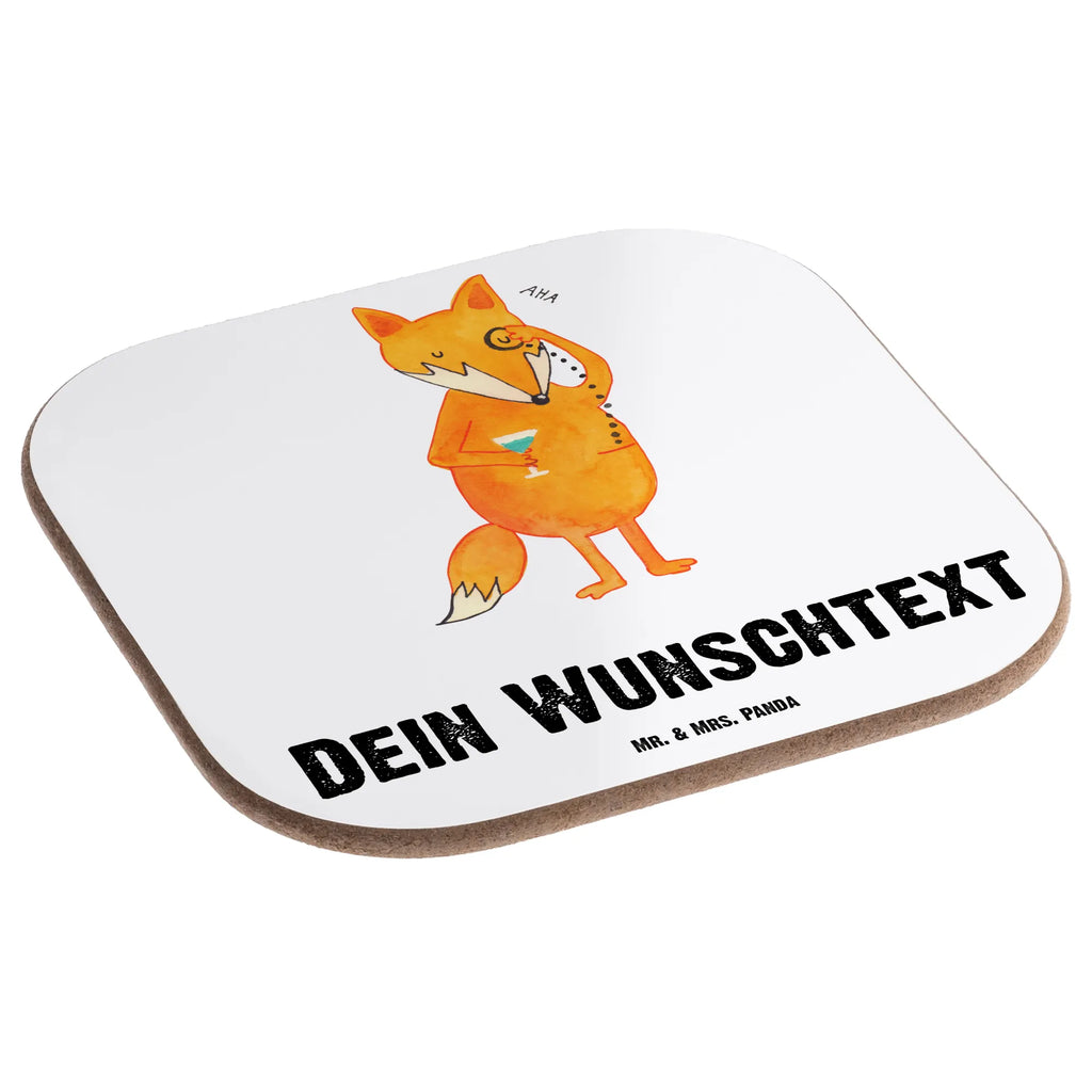 Personalised coaster Fox lord fox, foxes, forest wildlife, clever as a fox, animal lover, motivation saying, saying funny, problem solving, lovesickness gift, words of consolation