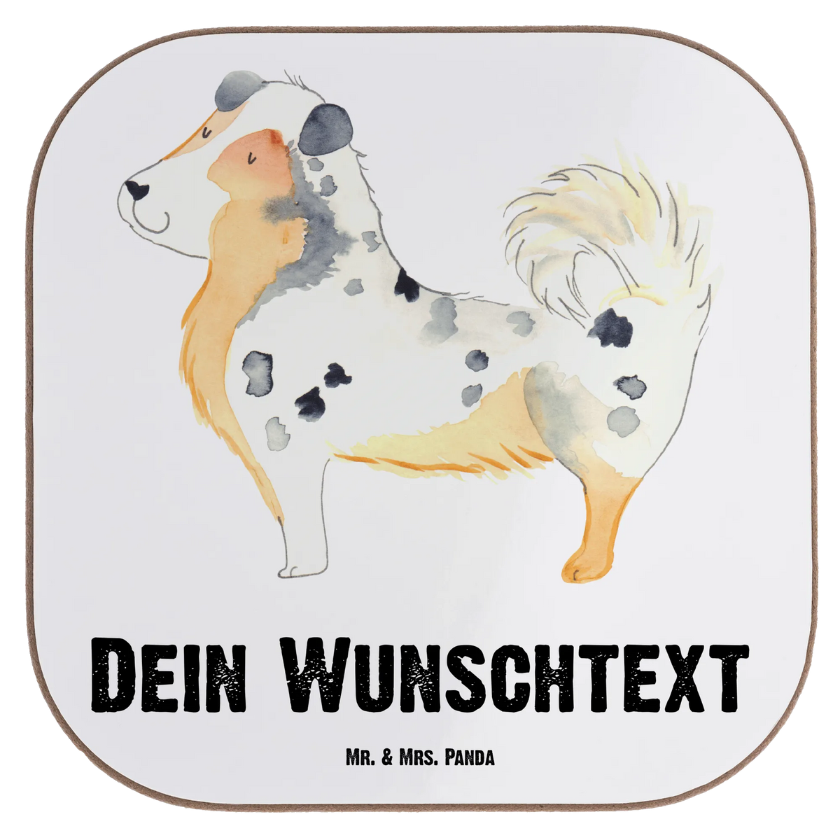 Personalised coaster Dog Australia Shepherd dog, mutt, hound, woof, dog mama, dog breed, love dogs, love for dogs, dog decorative items, bag with dog print, funny gifts for dog owners, what do you give a dog lover, Christmas gifts for dogs, gifts for dogs, dog sayings, Dog love, Dog, Saying, Australia Shepherd, Family dog, Sayings, Shepherd