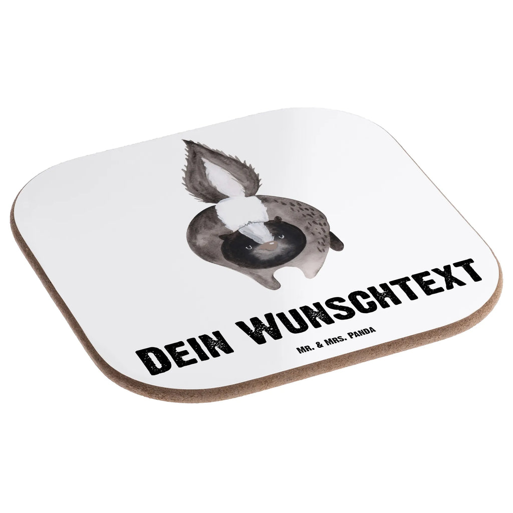 Personalised coaster skunk attack Skunk, threatening, skunk, stinker, wild animal, predator, angry, stinky