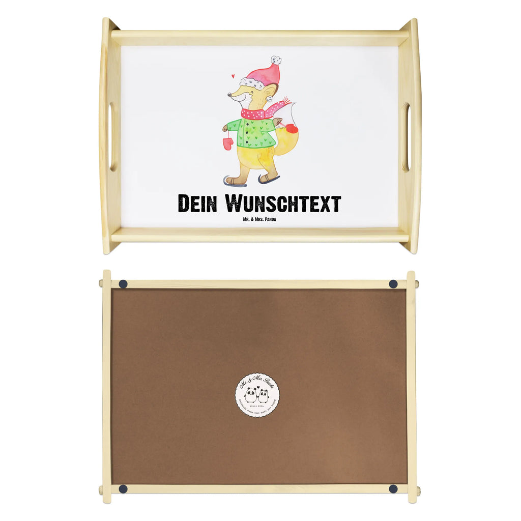 Personalisiertes Serviertablett Fuchs  Schlittschuhe Tablett mit Namen, Serviertablett mit Namen, Personalisiertes Serviertablett, Personalisiertes Tablett, Personalisiertes Frühstückstablett, Personalisiertes Dekotablett, Personalisiertes Küchentablett, Personalisiertes Holztablett, Winter, Weihnachten, Weihnachtsdeko, Nikolaus, Advent, Heiligabend, Wintermotiv, Weihnachtszeit, Tannenbaum, Weihnachtsbaum, Weihnachtstage, Weihnachtsmann