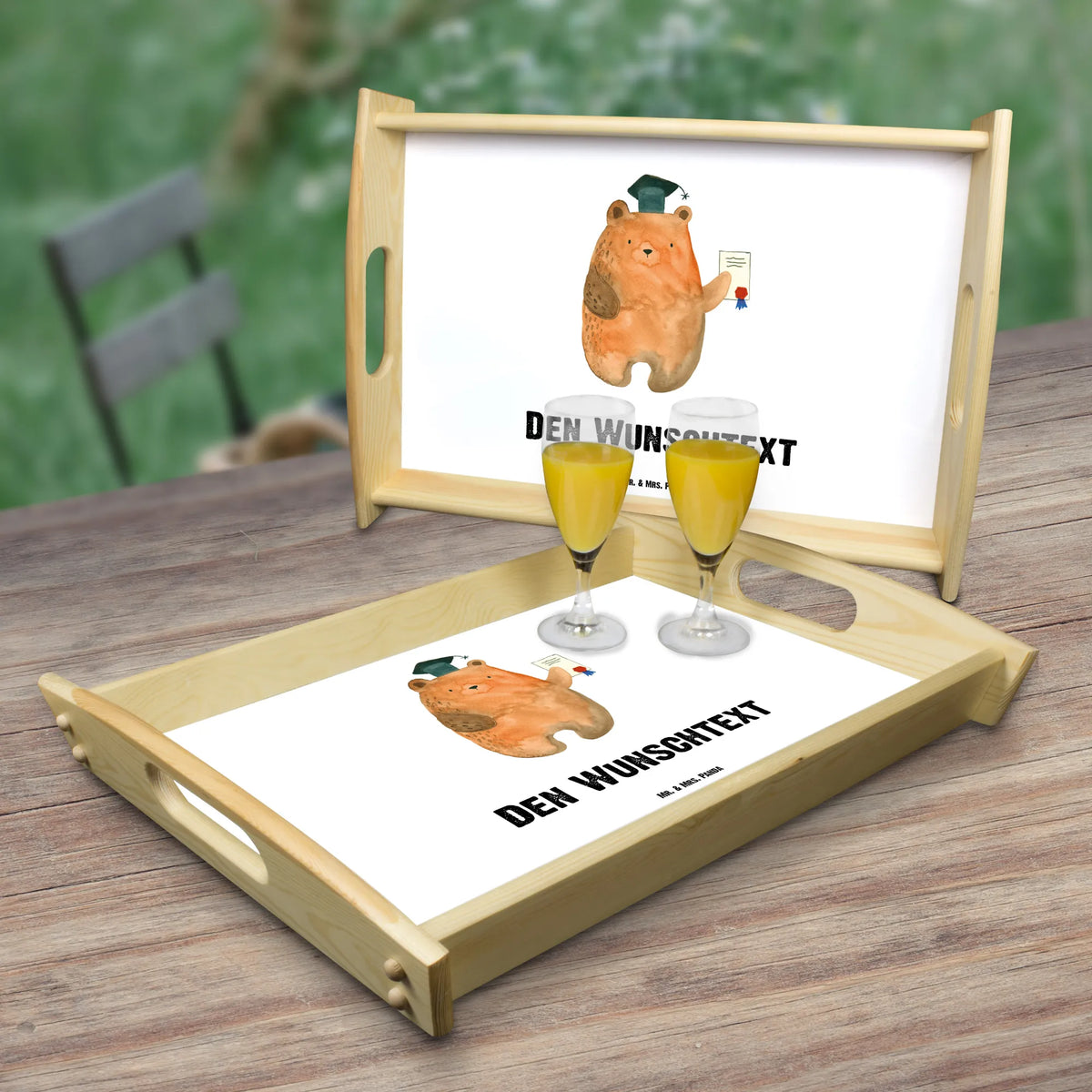 Personalised serving tray bear Test bear, teddy, teddy bear, cuddly toy, examinations, examination passed, degree, diploma, certificate, Abitur