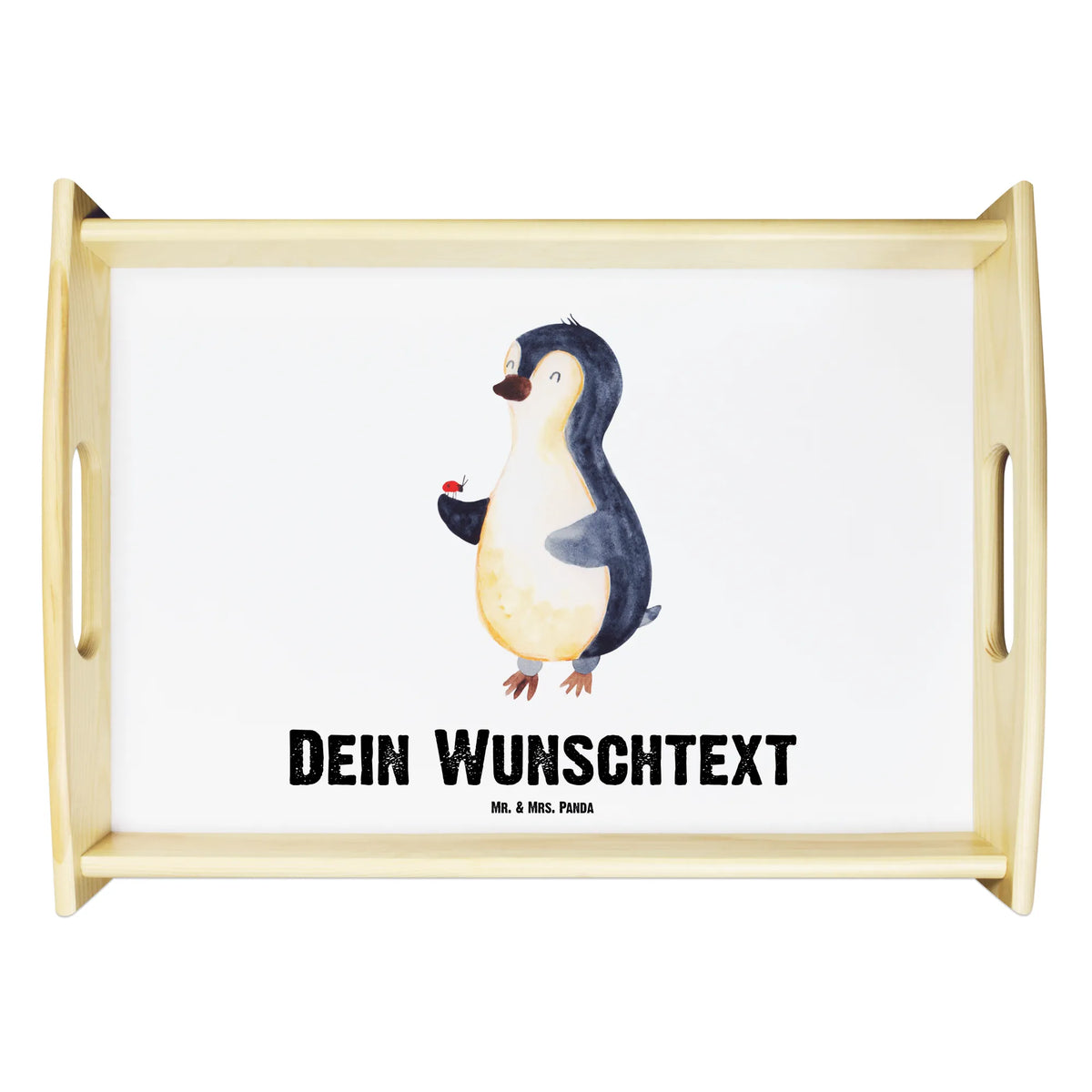 Personalised serving tray Penguin ladybug Penguin, North Pole, Winter, Penguins, happiness, penguins, wonder, joy of life, love, ladybird, joy