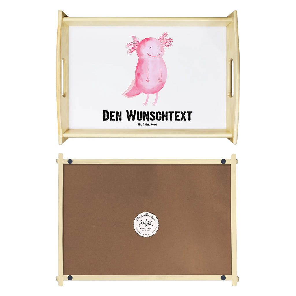 Personalisiertes Serviertablett Axolotl glücklich Serviertablett mit Namen, Personalisiertes Tablett, Personalisiertes Frühstückstablett, Personalisiertes Küchentablett, Personalisiertes Serviertablett, Personalisiertes Dekotablett, Tablett mit Namen, Personalisiertes Holztablett, Axolotl, Molch, Axolot, Lurche, Motivation, Lurch, gute Laune, Schwanzlurch