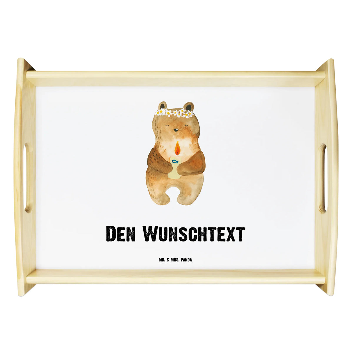 Personalised serving tray bear communion bear, teddy, teddy bear, cuddly toy, baptismal candle, catholic, God's blessing, communion
