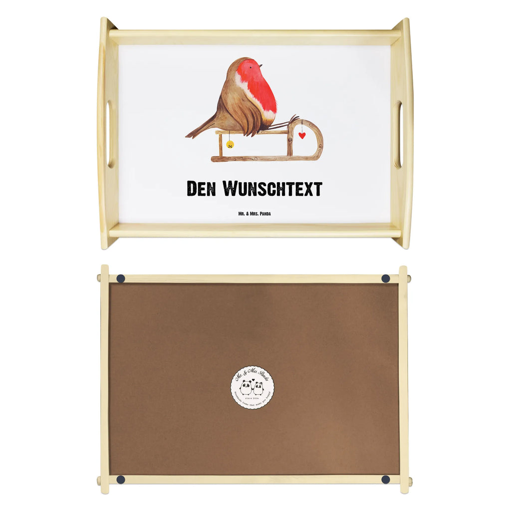 Personalised serving tray robin Sleds Winter, Christmas, Christmas time, snow, sleigh, bird