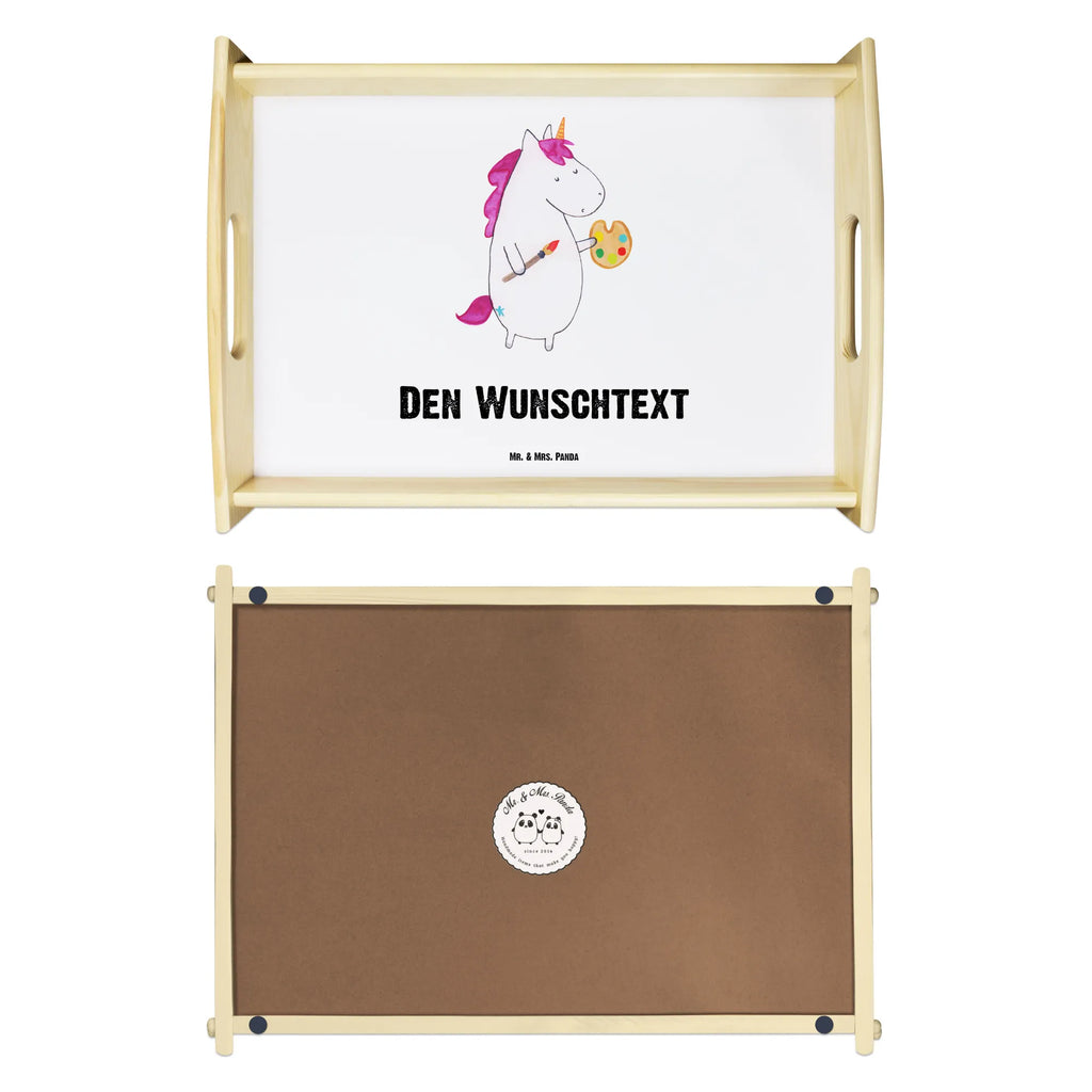 Personalisiertes Serviertablett Einhorn Künstler Service Tablett, Tablett mit Namen, Tablett mit Henkel, Betttablet, Personalisiertes Dekotablett, Personalisiertes Küchentablett, Personalisiertes Holztablett, Personalisiertes Serviertablett, Personalisiertes Tablett, Serviertablett mit Namen, Personalisiertes Frühstückstablett, Unicorn, Einhorn, Einhörner, Einhorn Deko, Maler, Malen, Farbe, Geschenk, Stift, Artist, Pinsel, Englisch, Künstler, Welt, Zeichnen
