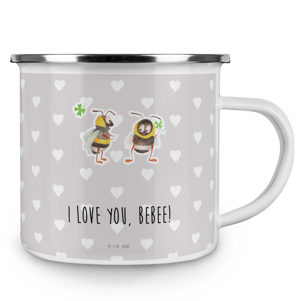 Kempingowy kubek emaliowany pszczoły para Miłość, partner, przyjaciel, przyjaciółka, mąż, żona, wesele, zaręczyny, prośba o rękę, prezent miłosny, rocznica, dzień ślubu