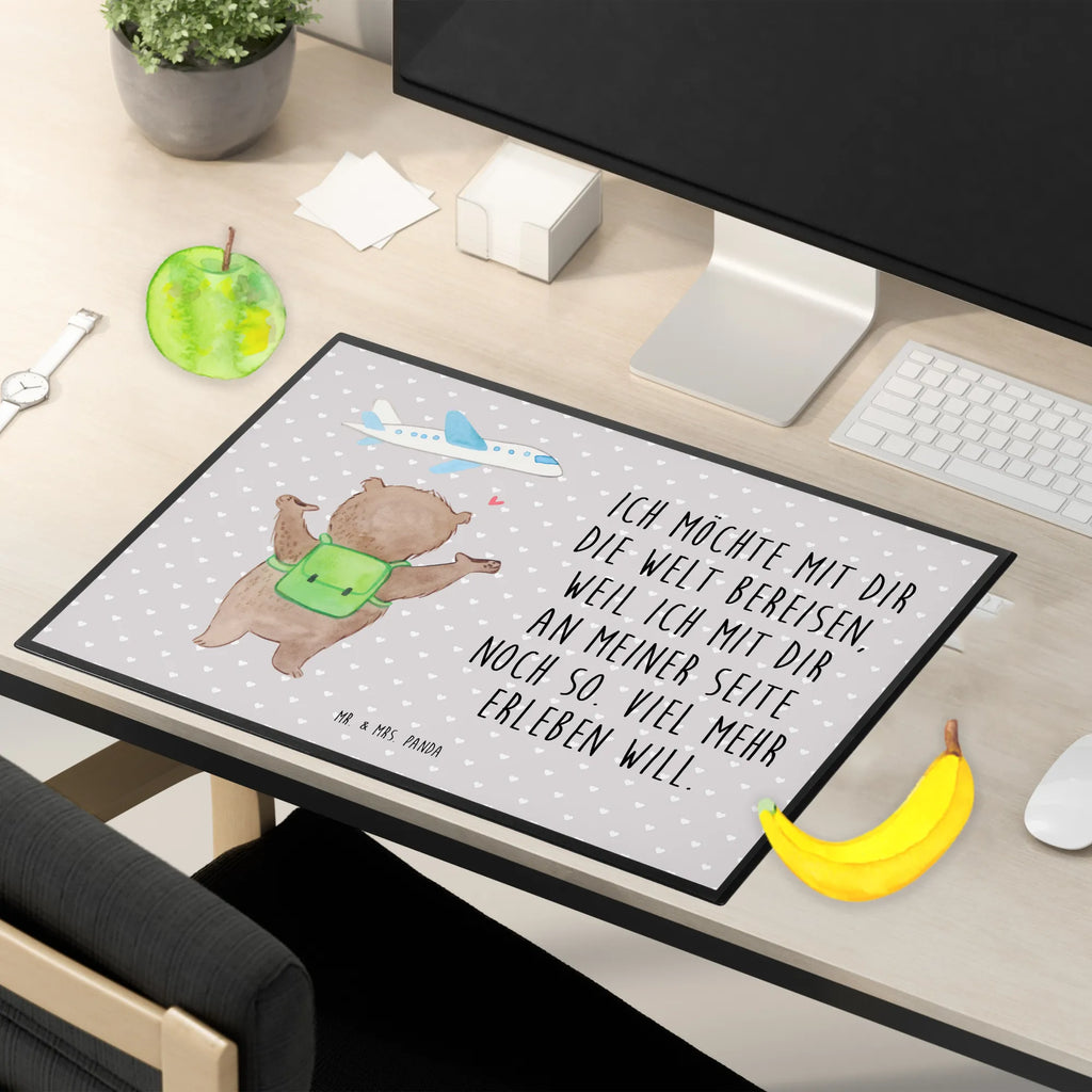 Podkładka na biurko niedźwiedź samolot Miłość, partner, przyjaciel, przyjaciółka, mąż, żona, wesele, zaręczyny, prośba o rękę, prezent miłosny, rocznica, dzień ślubu