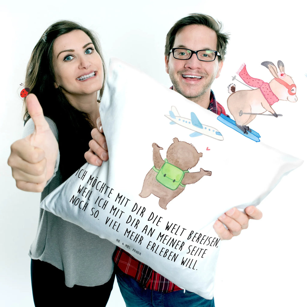 40x40 poduszka niedźwiedź samolot Miłość, partner, przyjaciel, przyjaciółka, mąż, żona, wesele, zaręczyny, prośba o rękę, prezent miłosny, rocznica, dzień ślubu