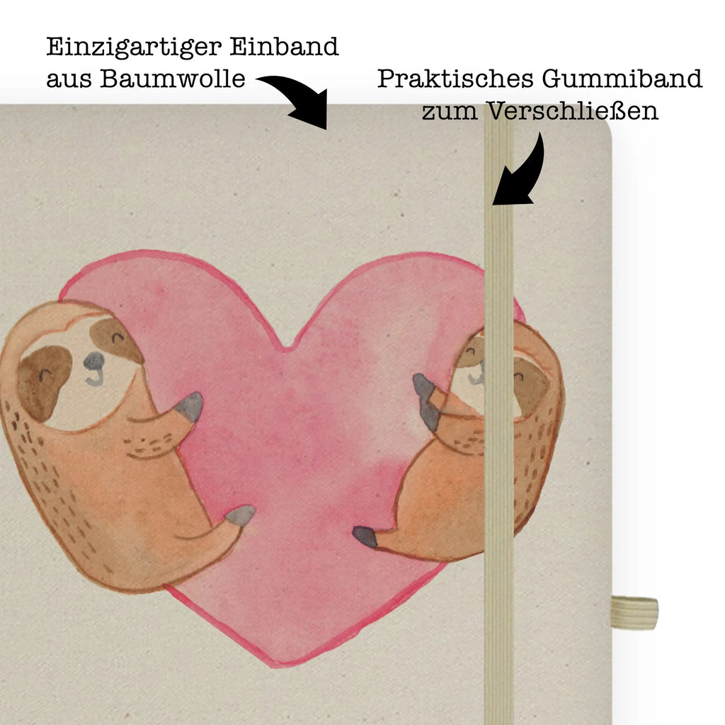 Bawełniany notatnik DIN A4 leniwce Serce Miłość, partner, przyjaciel, przyjaciółka, mąż, żona, wesele, zaręczyny, prośba o rękę, prezent miłosny, rocznica, dzień ślubu
