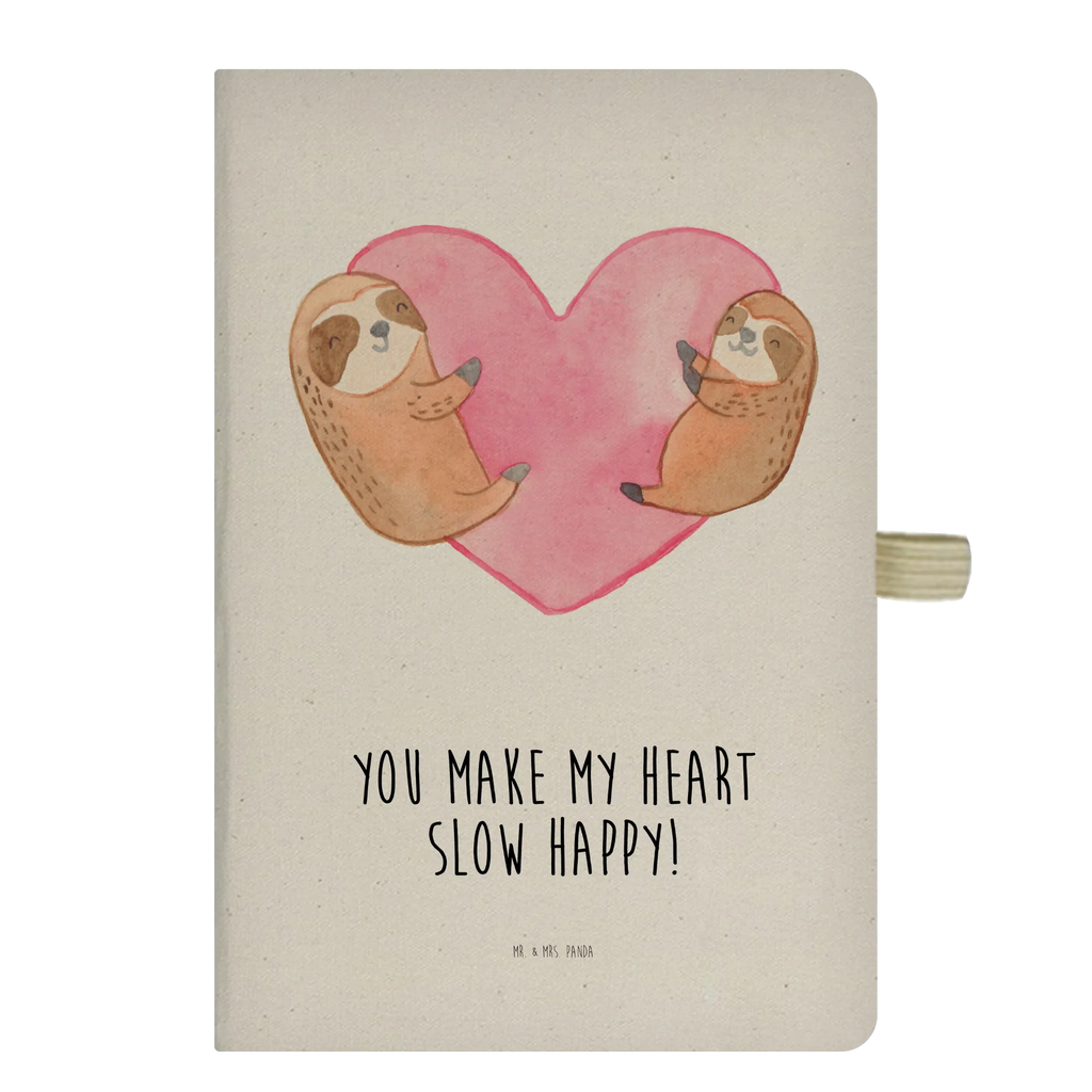 Bawełniany notatnik DIN A4 leniwce Serce Miłość, partner, przyjaciel, przyjaciółka, mąż, żona, wesele, zaręczyny, prośba o rękę, prezent miłosny, rocznica, dzień ślubu