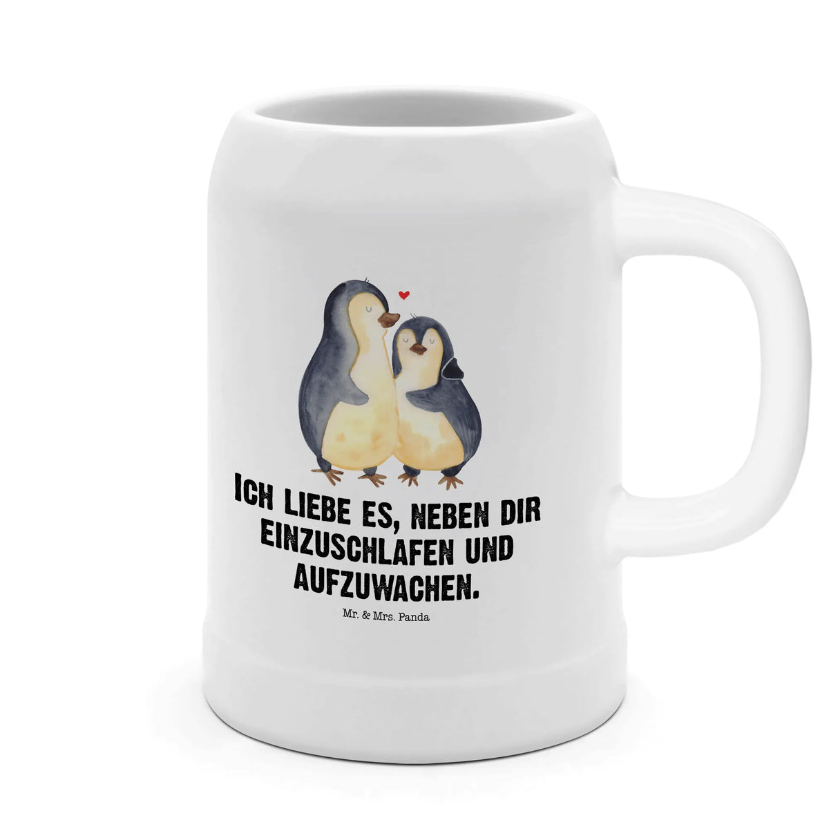 Bierkrug Pinguine Einschlafen Trinkkrug, Seidel, Bier Humpen, Krug, Steinkrug, Tonkrug, Steinbierkrug, Humpen, Steinzeugkrug, Keramikkrug, Mr. & Mrs. Panda Bierkrug, Bierhumpen, Steingutkrug, Bierbecher, Bier Seidel, Freundin, Freund, Liebe, Liebesgeschenk, Jahrestag, Verlobung, Partner, Ehemann, Ehefrau, Heiraten, Heiratsantrag, Hocheitstag, Geschenk für Freundin, Valentinstag, Liebesbeweis, Mitbringsel, Geschenk für Partner, Hochzeitstag, Geschenk für Frauen, für Ehemann, für Männer
