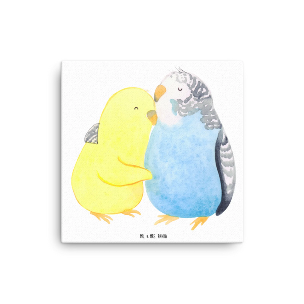 Canvas picture Parakeets in love Leinwand, Kunstdruck, Freund, Liebe, Heiraten, Jahrestag, Heiratsantrag, Liebesgeschenk, Hocheitstag, Verlobung, Partner, Freundin, Ehemann, Ehefrau, Kuscheln, Vögel, Wellensittich, Vertrauen, Nähe