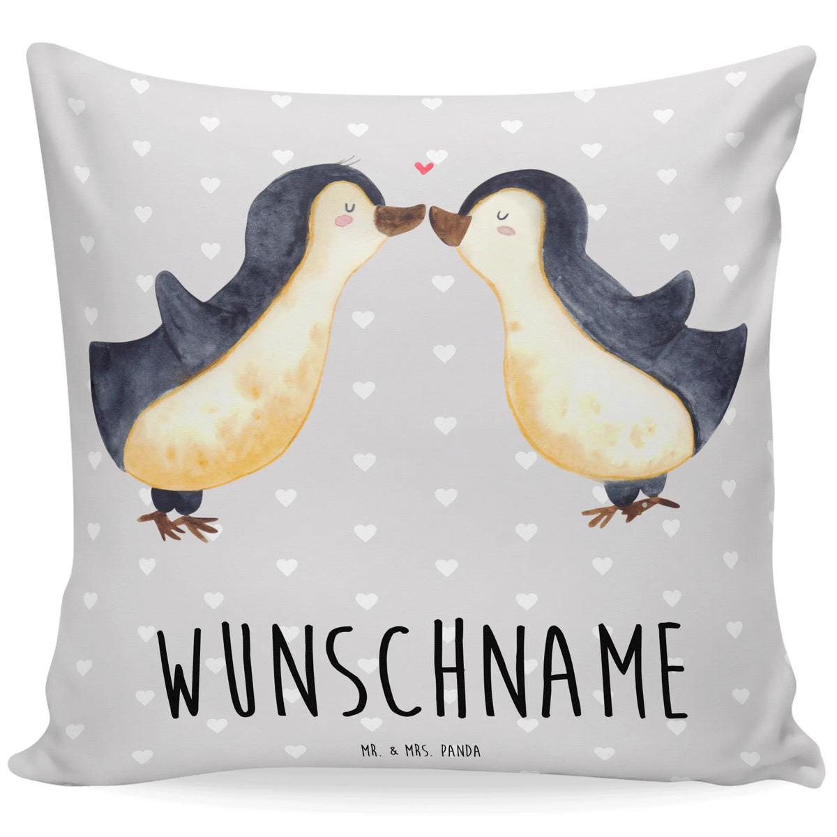 Personalizowana poduszka Pingwiny Pocałunek Miłość, partner, przyjaciel, przyjaciółka, mąż, żona, wesele, zaręczyny, prośba o rękę, prezent miłosny, rocznica, dzień ślubu