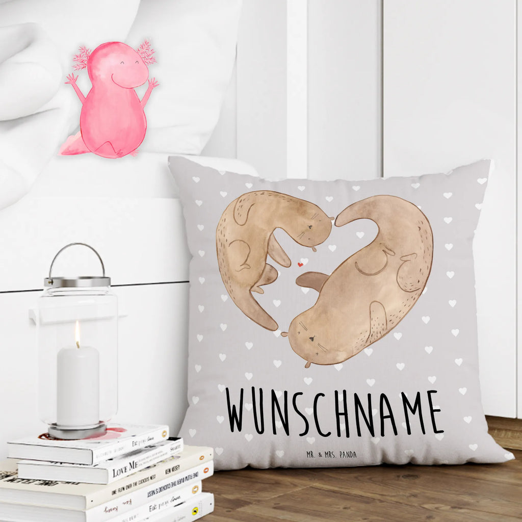 Personalisiertes Kissen Otter Valentine Wunschname, personalisiert, Kopfkissen, Name, bedrucken, Kissen, Liebe, Partner, Freund, Freundin, Ehemann, Ehefrau, Heiraten, Verlobung, Heiratsantrag, Liebesgeschenk, Jahrestag, Hocheitstag, Geschenk für Frauen, Mitbringsel, Hochzeitstag, Geschenk für Freundin, für Ehemann, für Männer, Geschenk für Partner, Liebesbeweis, Valentinstag