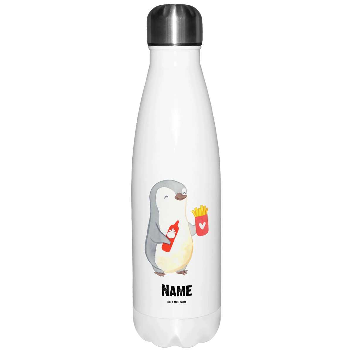 Personalisierte Thermosflasche Pinguin Pommes