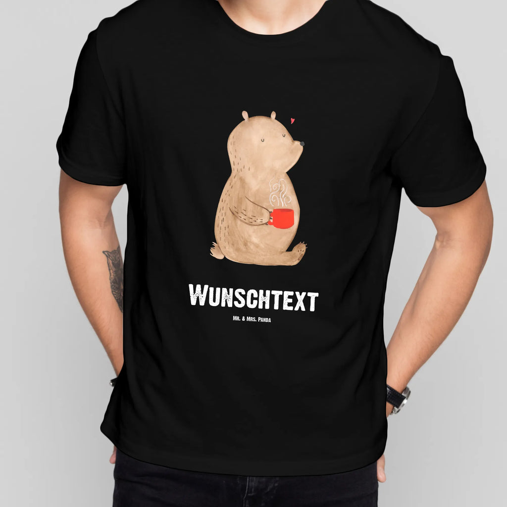 Personalised T-Shirt bear morning coffee T-Shirt mit Aufruck, T-Shirt Personalisiert, T-Shirt mit Namen, Ehefrau, Hocheitstag, Heiratsantrag, Heiraten, Jahrestag, Verlobung, Liebesgeschenk, Liebe, Partner, Freundin, Ehemann, Freund, für Männer, Liebesbeweis, Geschenk für Freundin, für Ehemann, Geschenk für Partner, Geschenk für Frauen, Hochzeitstag, Valentinstag, Mitbringsel