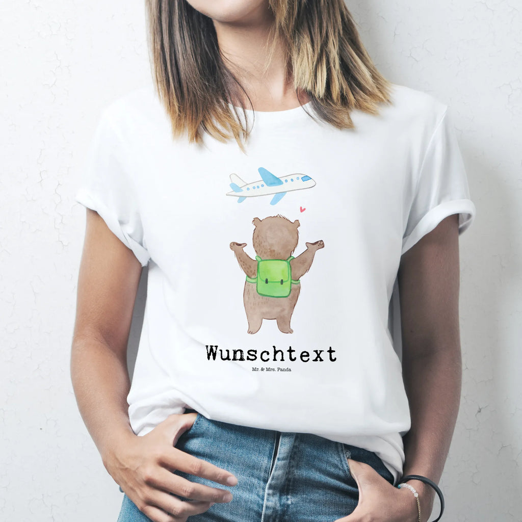 Personalised T-Shirt bear Airplane T-Shirt mit Aufruck, T-Shirt mit Namen, T-Shirt Personalisiert, Ehefrau, Hocheitstag, Heiratsantrag, Heiraten, Jahrestag, Verlobung, Liebesgeschenk, Liebe, Partner, Freundin, Ehemann, Freund, Geschenk für Freundin, Valentinstag, Hochzeitstag, Geschenk für Partner, Geschenk für Frauen, für Ehemann, Liebesbeweis, für Männer, Mitbringsel