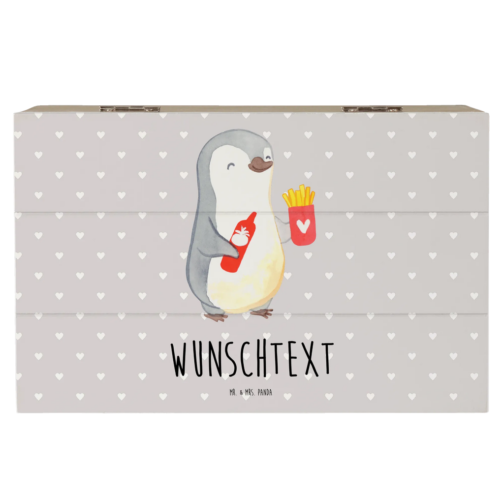 Personalizowane drewniane pudełko pingwin frytki Miłość, partner, przyjaciel, przyjaciółka, mąż, żona, wesele, zaręczyny, prośba o rękę, prezent miłosny, rocznica, dzień ślubu