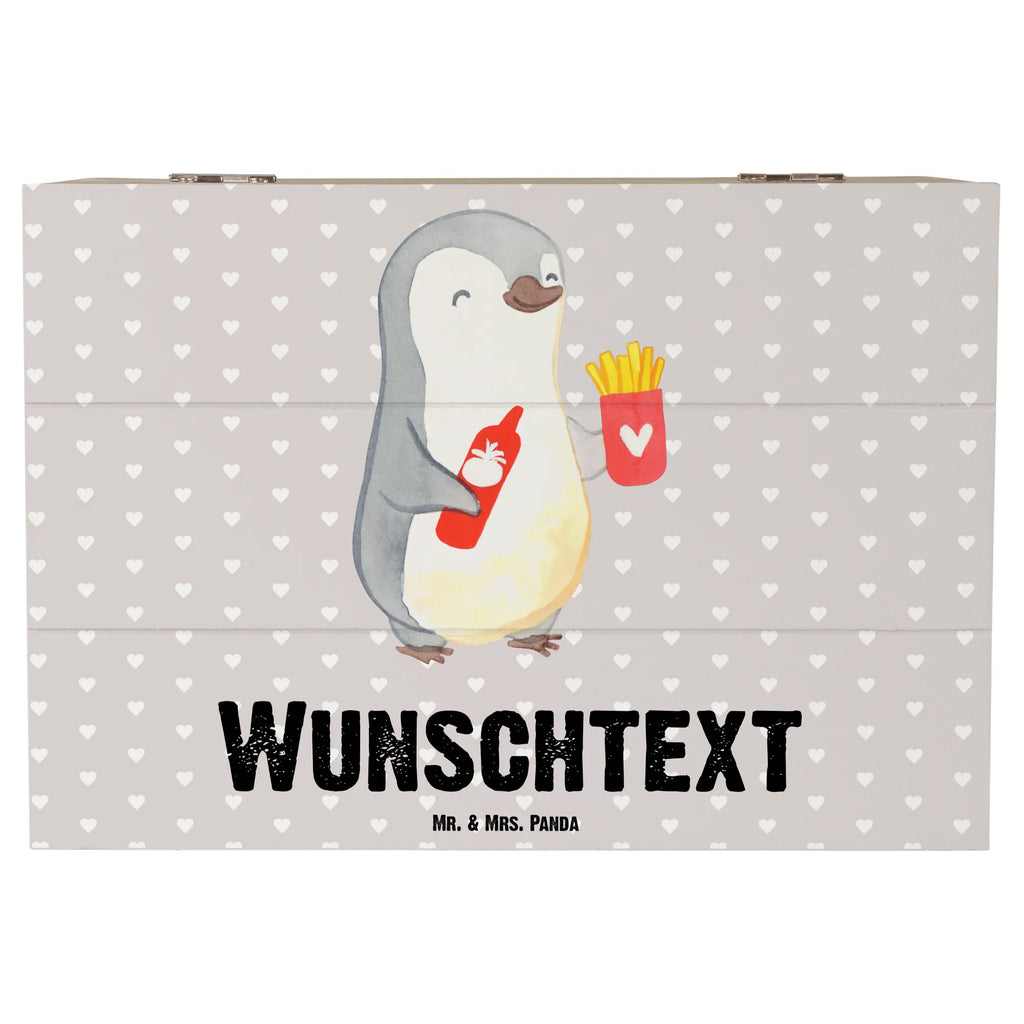 Personalizowane drewniane pudełko pingwin frytki Miłość, partner, przyjaciel, przyjaciółka, mąż, żona, wesele, zaręczyny, prośba o rękę, prezent miłosny, rocznica, dzień ślubu