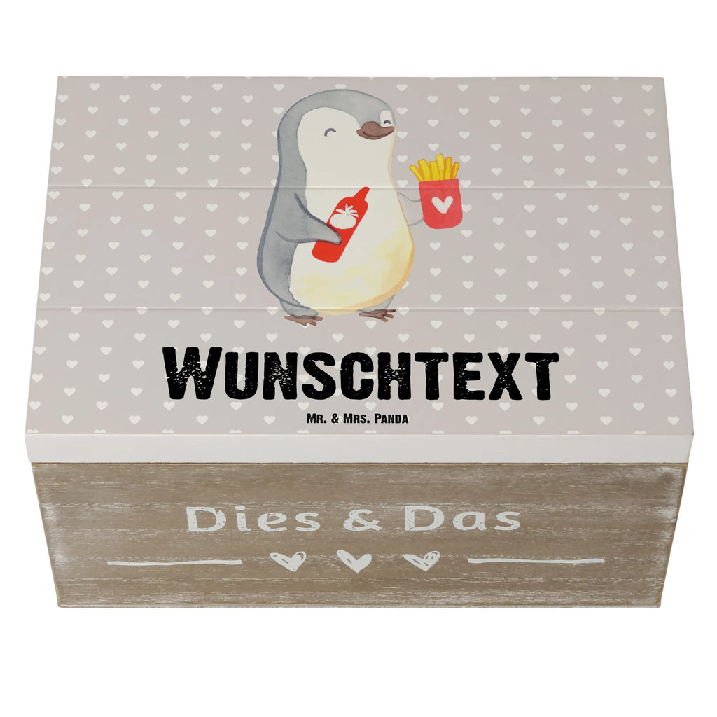 Personalizowane drewniane pudełko pingwin frytki Miłość, partner, przyjaciel, przyjaciółka, mąż, żona, wesele, zaręczyny, prośba o rękę, prezent miłosny, rocznica, dzień ślubu