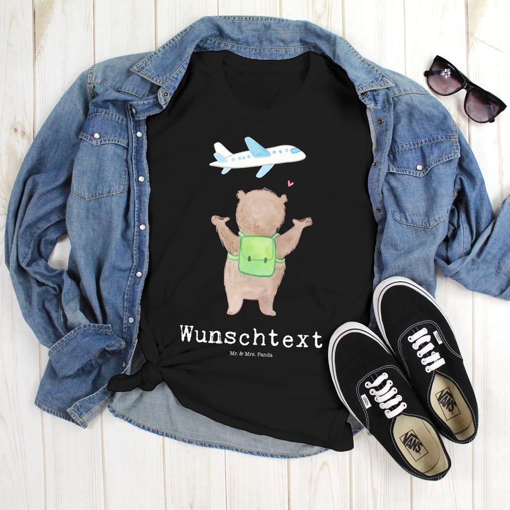 Personalised T-Shirt bear Airplane T-Shirt mit Aufruck, T-Shirt mit Namen, T-Shirt Personalisiert, Ehefrau, Hocheitstag, Heiratsantrag, Heiraten, Jahrestag, Verlobung, Liebesgeschenk, Liebe, Partner, Freundin, Ehemann, Freund, Geschenk für Freundin, Valentinstag, Hochzeitstag, Geschenk für Partner, Geschenk für Frauen, für Ehemann, Liebesbeweis, für Männer, Mitbringsel