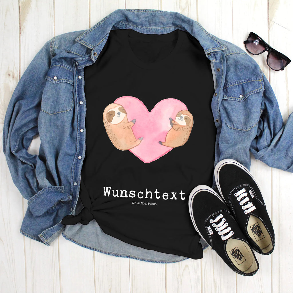 Personalised T-Shirt sloths Heart Männer, T-Shirt Personalisiert, T-Shirt mit Namen, Frauen, T-Shirt mit Aufruck, Liebe, Partner, Freund, Freundin, Ehemann, Ehefrau, Heiraten, Verlobung, Heiratsantrag, Liebesgeschenk, Jahrestag, Hocheitstag, Liebesbeweis, Geschenk für Partner, Hochzeitstag, für Ehemann, Geschenk für Frauen, Valentinstag, für Männer, Mitbringsel, Geschenk für Freundin