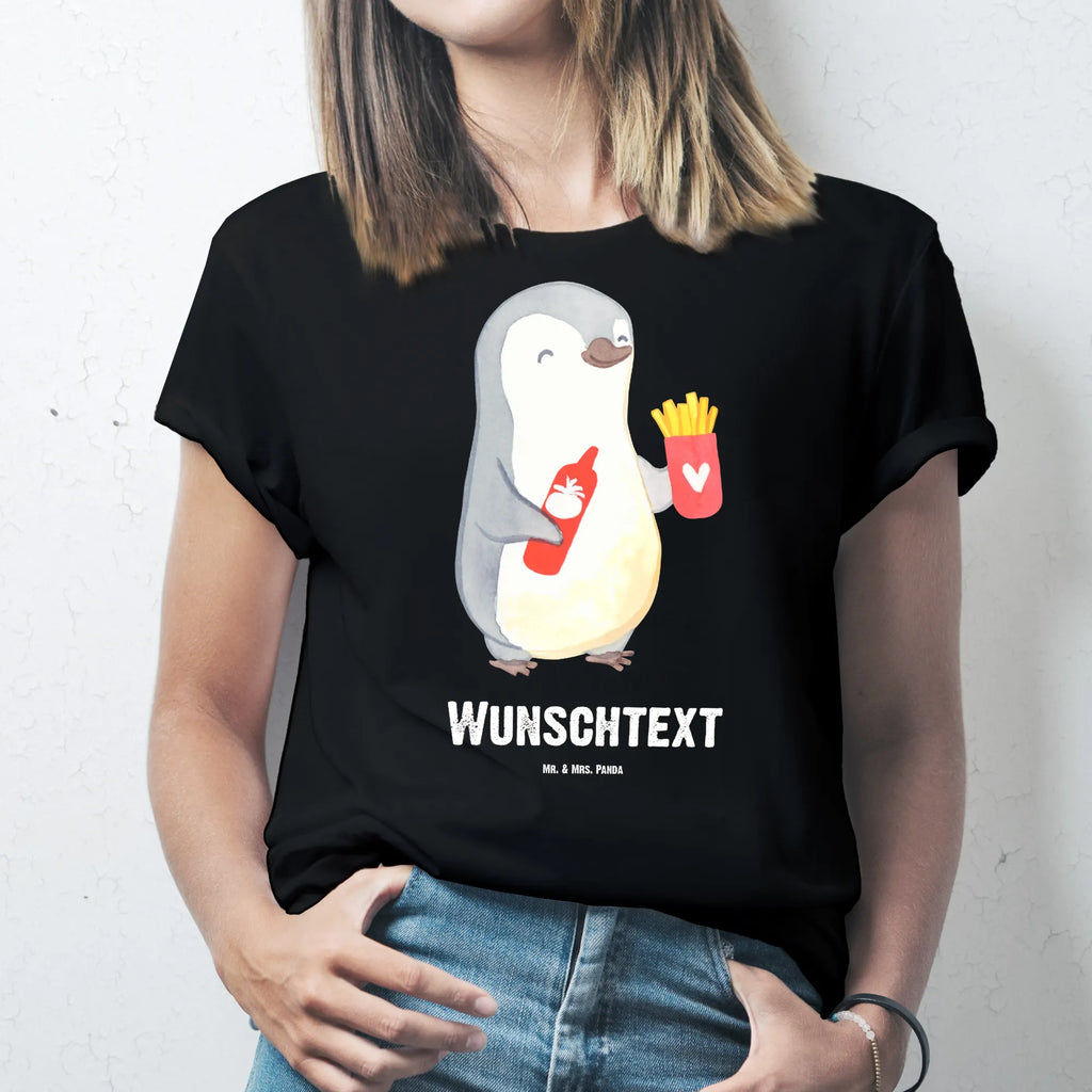 Personalised T-Shirt penguin French fries T-Shirt mit Namen, T-Shirt mit Aufruck, T-Shirt Personalisiert, Ehefrau, Hocheitstag, Heiratsantrag, Heiraten, Jahrestag, Verlobung, Liebesgeschenk, Liebe, Partner, Freundin, Ehemann, Freund, Geschenk für Partner, Mitbringsel, Liebesbeweis, Hochzeitstag, Geschenk für Freundin, Geschenk für Frauen, für Männer, für Ehemann, Valentinstag