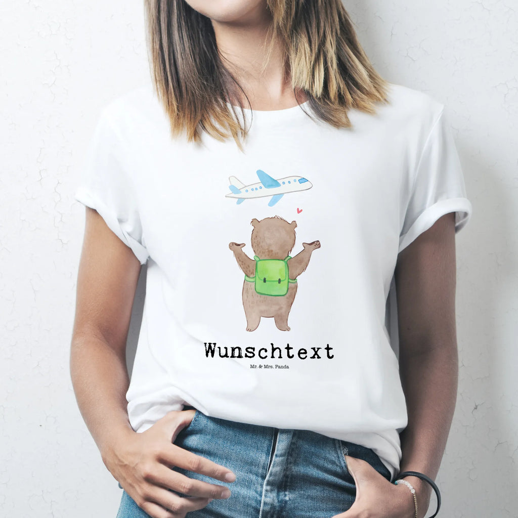 Personalised T-Shirt bear Airplane T-Shirt mit Aufruck, T-Shirt mit Namen, T-Shirt Personalisiert, Ehefrau, Hocheitstag, Heiratsantrag, Heiraten, Jahrestag, Verlobung, Liebesgeschenk, Liebe, Partner, Freundin, Ehemann, Freund, Geschenk für Freundin, Valentinstag, Hochzeitstag, Geschenk für Partner, Geschenk für Frauen, für Ehemann, Liebesbeweis, für Männer, Mitbringsel
