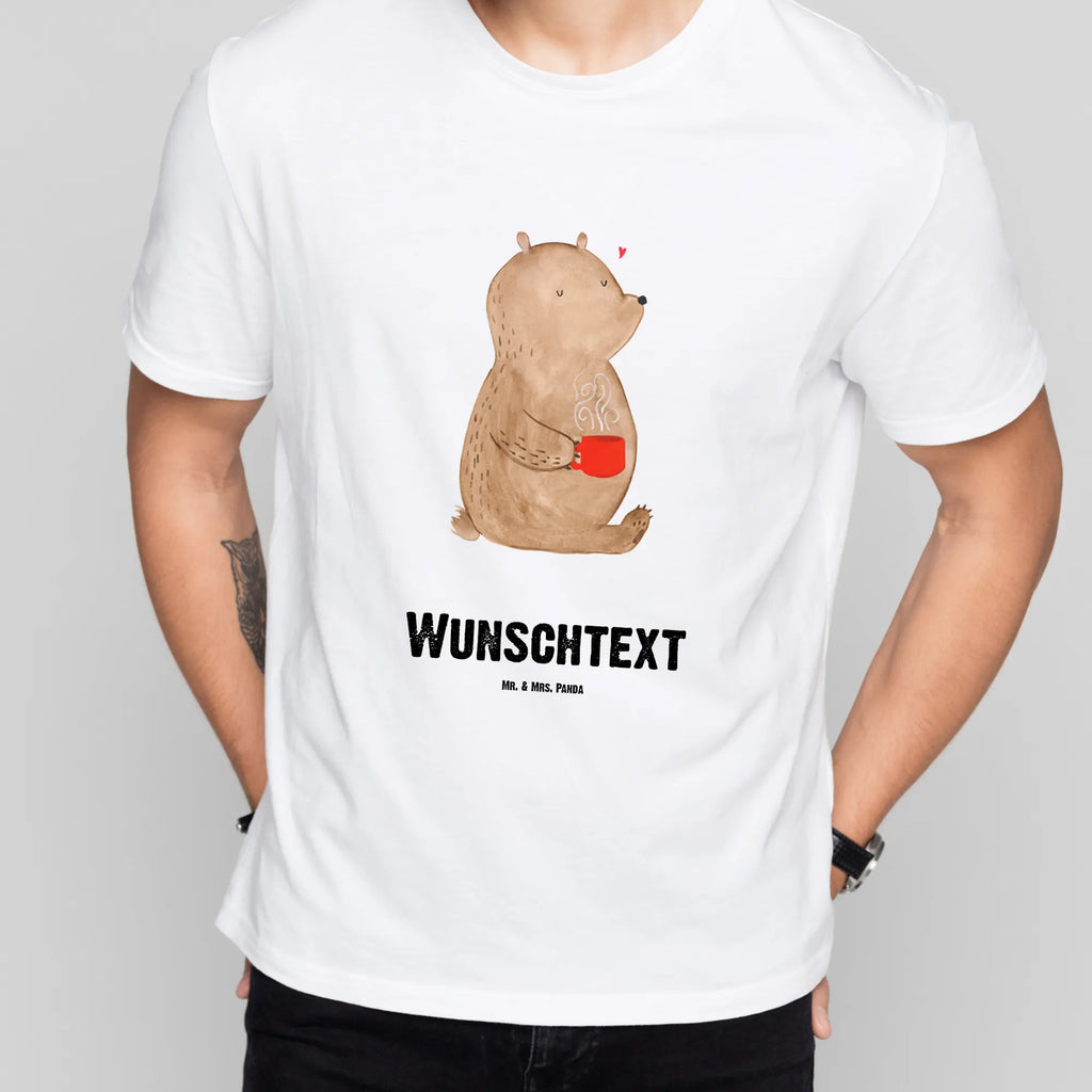 Personalised T-Shirt bear morning coffee T-Shirt mit Aufruck, T-Shirt Personalisiert, T-Shirt mit Namen, Ehefrau, Hocheitstag, Heiratsantrag, Heiraten, Jahrestag, Verlobung, Liebesgeschenk, Liebe, Partner, Freundin, Ehemann, Freund, für Männer, Liebesbeweis, Geschenk für Freundin, für Ehemann, Geschenk für Partner, Geschenk für Frauen, Hochzeitstag, Valentinstag, Mitbringsel