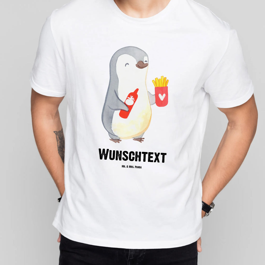 Personalised T-Shirt penguin French fries T-Shirt mit Namen, T-Shirt mit Aufruck, T-Shirt Personalisiert, Ehefrau, Hocheitstag, Heiratsantrag, Heiraten, Jahrestag, Verlobung, Liebesgeschenk, Liebe, Partner, Freundin, Ehemann, Freund, Geschenk für Partner, Mitbringsel, Liebesbeweis, Hochzeitstag, Geschenk für Freundin, Geschenk für Frauen, für Männer, für Ehemann, Valentinstag