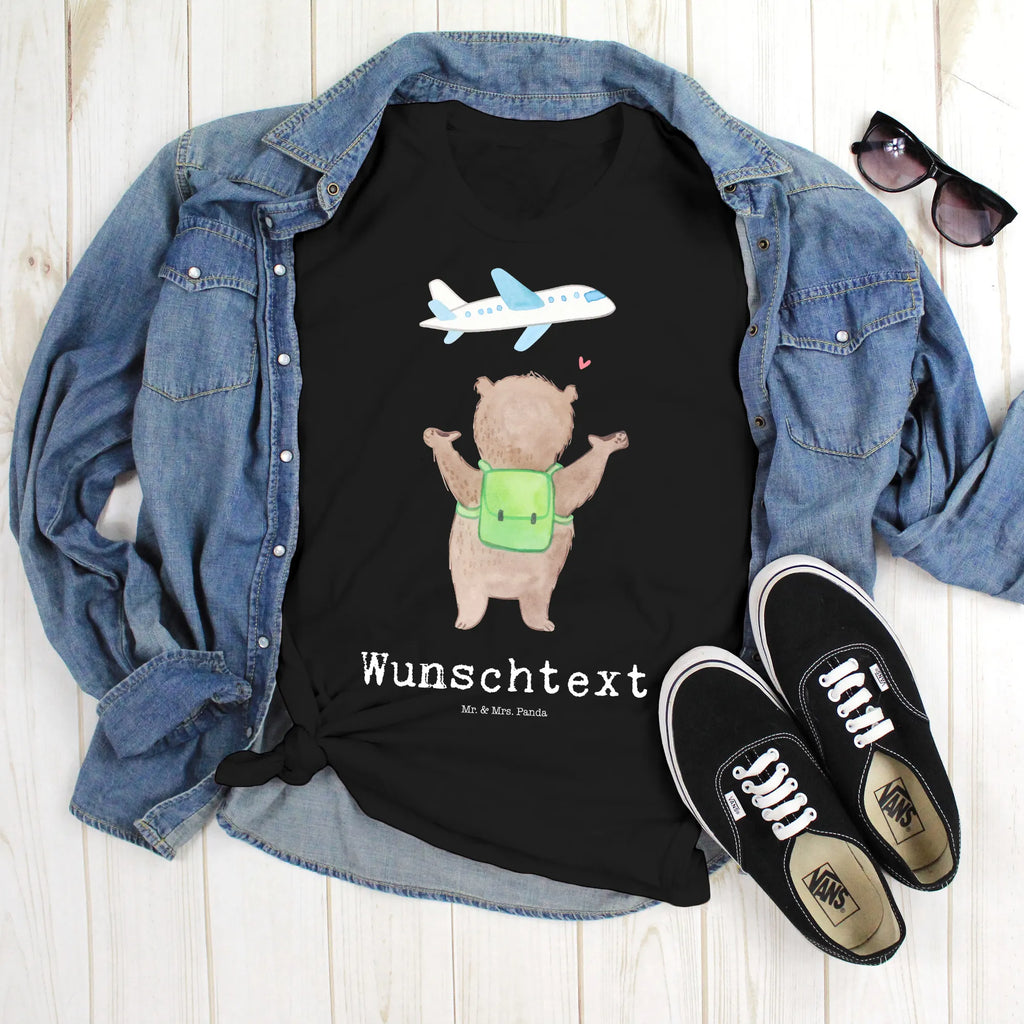 Personalised T-Shirt bear Airplane T-Shirt mit Aufruck, T-Shirt mit Namen, T-Shirt Personalisiert, Ehefrau, Hocheitstag, Heiratsantrag, Heiraten, Jahrestag, Verlobung, Liebesgeschenk, Liebe, Partner, Freundin, Ehemann, Freund, Geschenk für Freundin, Valentinstag, Hochzeitstag, Geschenk für Partner, Geschenk für Frauen, für Ehemann, Liebesbeweis, für Männer, Mitbringsel