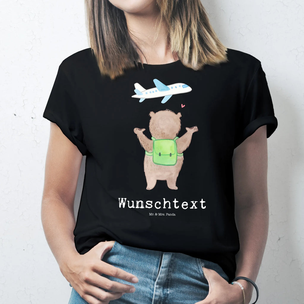 Personalised T-Shirt bear Airplane T-Shirt mit Aufruck, T-Shirt mit Namen, T-Shirt Personalisiert, Ehefrau, Hocheitstag, Heiratsantrag, Heiraten, Jahrestag, Verlobung, Liebesgeschenk, Liebe, Partner, Freundin, Ehemann, Freund, Geschenk für Freundin, Valentinstag, Hochzeitstag, Geschenk für Partner, Geschenk für Frauen, für Ehemann, Liebesbeweis, für Männer, Mitbringsel