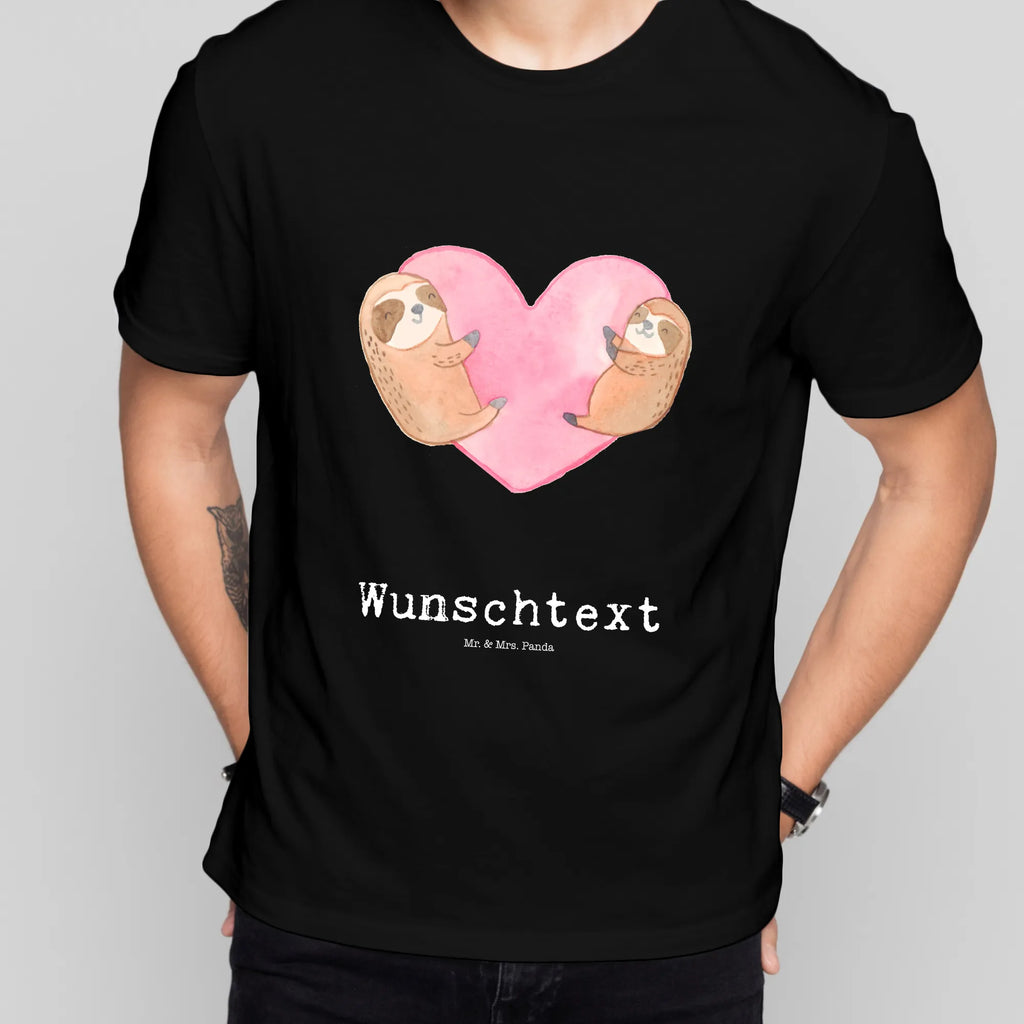 Personalised T-Shirt sloths Heart Männer, T-Shirt Personalisiert, T-Shirt mit Namen, Frauen, T-Shirt mit Aufruck, Liebe, Partner, Freund, Freundin, Ehemann, Ehefrau, Heiraten, Verlobung, Heiratsantrag, Liebesgeschenk, Jahrestag, Hocheitstag, Liebesbeweis, Geschenk für Partner, Hochzeitstag, für Ehemann, Geschenk für Frauen, Valentinstag, für Männer, Mitbringsel, Geschenk für Freundin