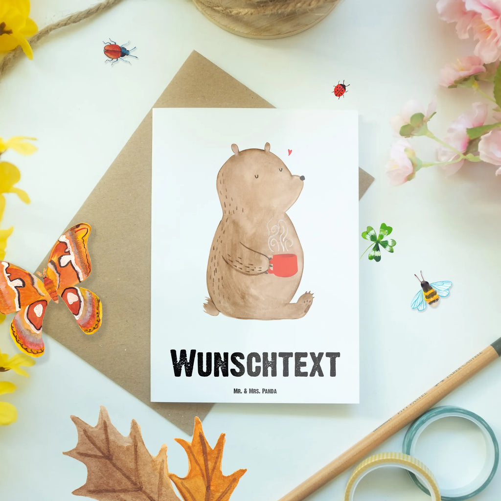 Personalised greetings card bear morning coffee Love, Loving, Two, Together, Marriage, Engagement, Proposal of marriage, Love gift, gift for her, gift for him, anniversary gift, Valentine&#39;s Day Gift for Women Love Gift Anniversary Wedding Anniversary Party Favor Gift for Girlfriend Gift for Partner Boyfriend Gift Token of Love for Men for Husband