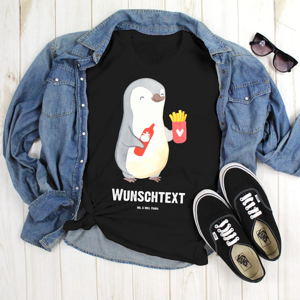 Personalised T-Shirt penguin French fries T-Shirt mit Namen, T-Shirt mit Aufruck, T-Shirt Personalisiert, Ehefrau, Hocheitstag, Heiratsantrag, Heiraten, Jahrestag, Verlobung, Liebesgeschenk, Liebe, Partner, Freundin, Ehemann, Freund, Geschenk für Partner, Mitbringsel, Liebesbeweis, Hochzeitstag, Geschenk für Freundin, Geschenk für Frauen, für Männer, für Ehemann, Valentinstag