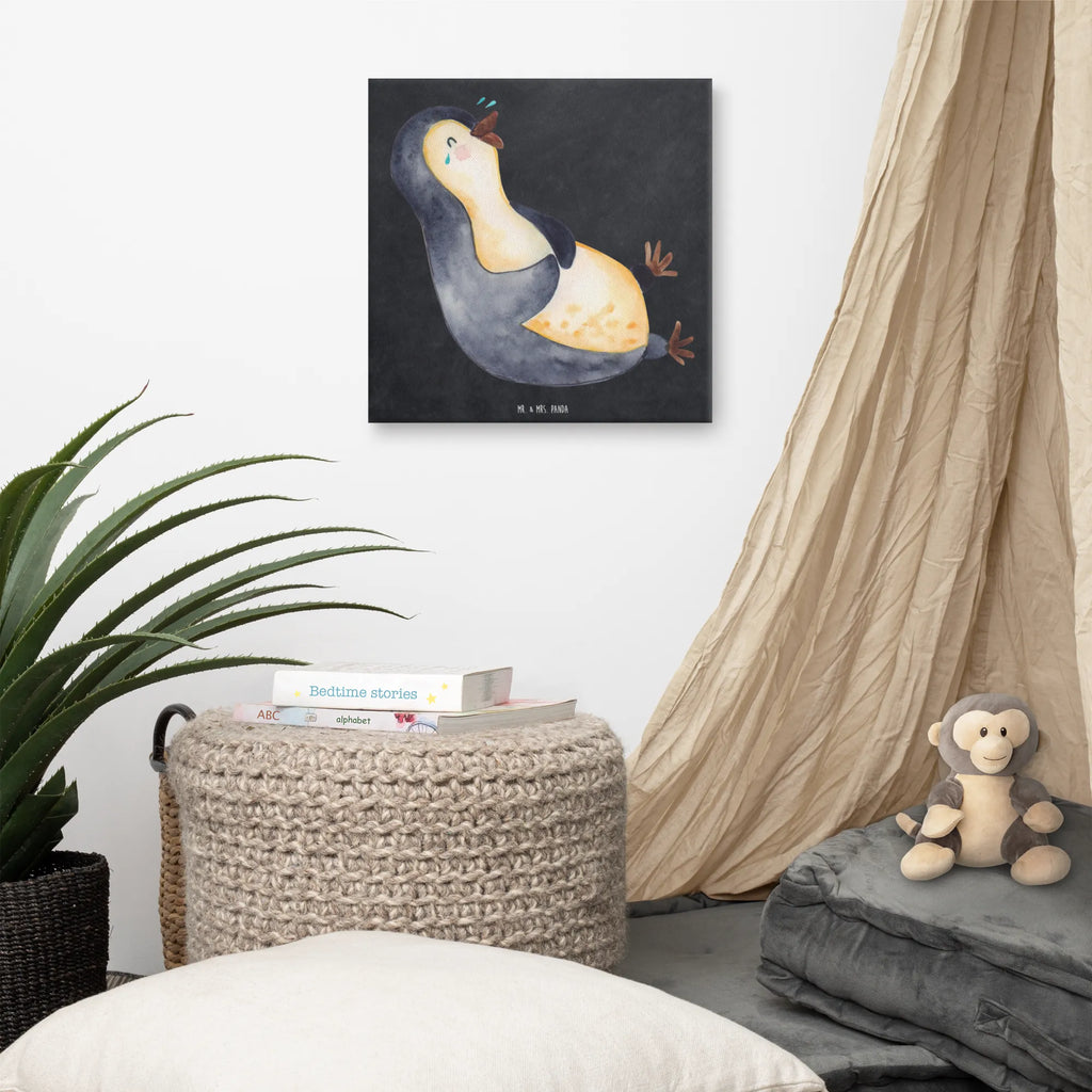 Canvas picture pingwin Śmiech Leinwand, Kunstdruck, Wanddeko, Bild, Dekoration, Pinguin, Lachen, Pinguine, lustiger Spruch, Fröhlich, Humor, Optimismus, Fröhlichkeit