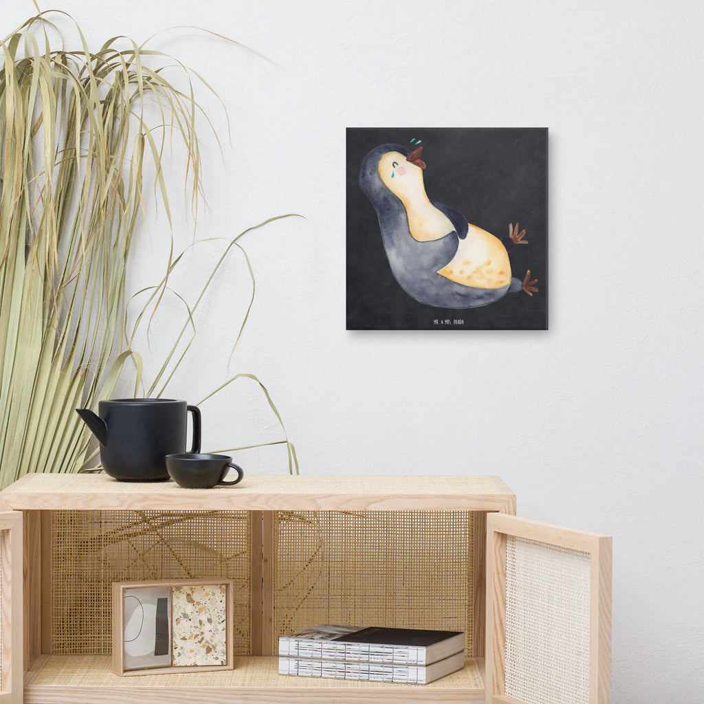 Canvas picture pingwin Śmiech Leinwand, Kunstdruck, Wanddeko, Bild, Dekoration, Pinguin, Lachen, Pinguine, lustiger Spruch, Fröhlich, Humor, Optimismus, Fröhlichkeit