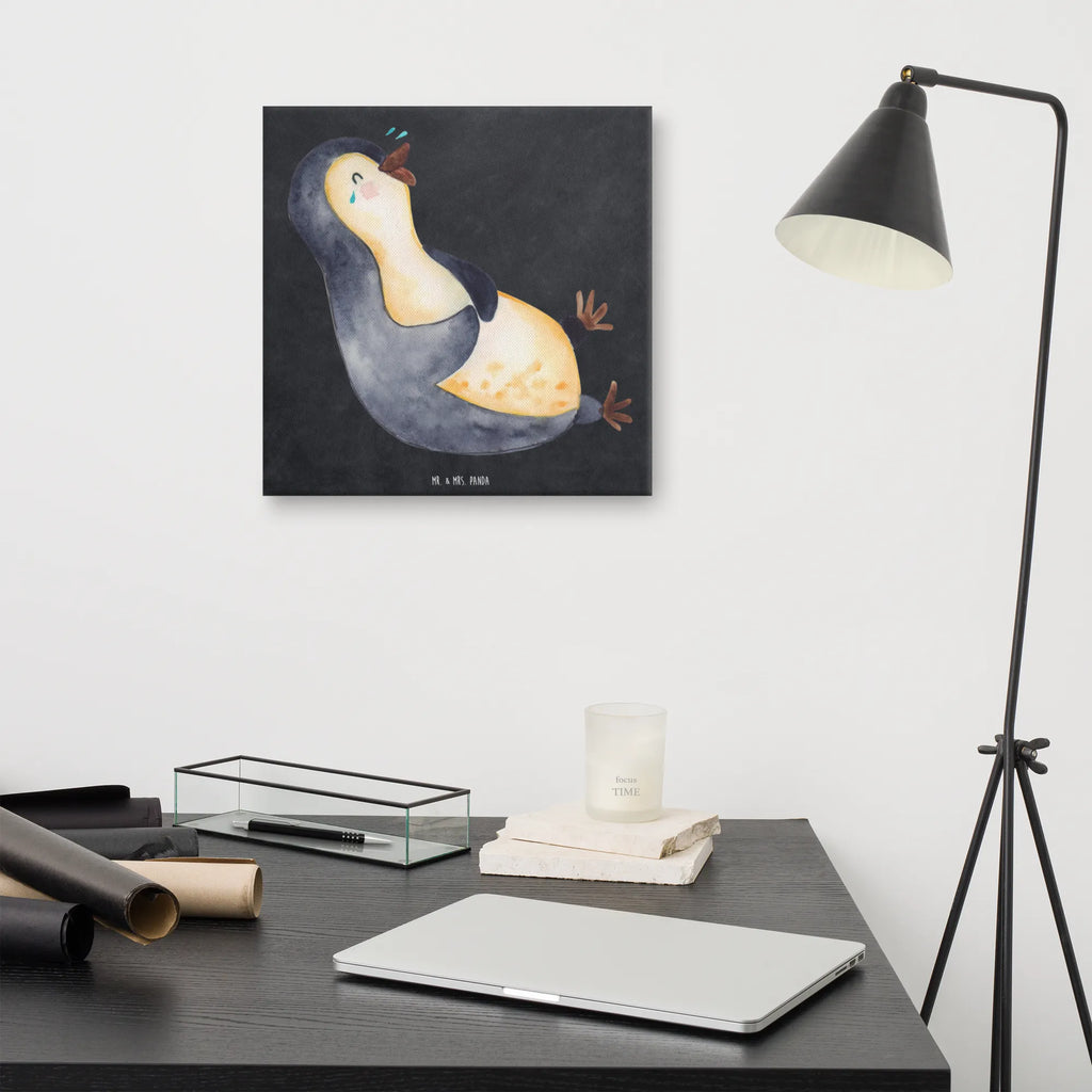 Canvas picture pingwin Śmiech Leinwand, Kunstdruck, Wanddeko, Bild, Dekoration, Pinguin, Lachen, Pinguine, lustiger Spruch, Fröhlich, Humor, Optimismus, Fröhlichkeit