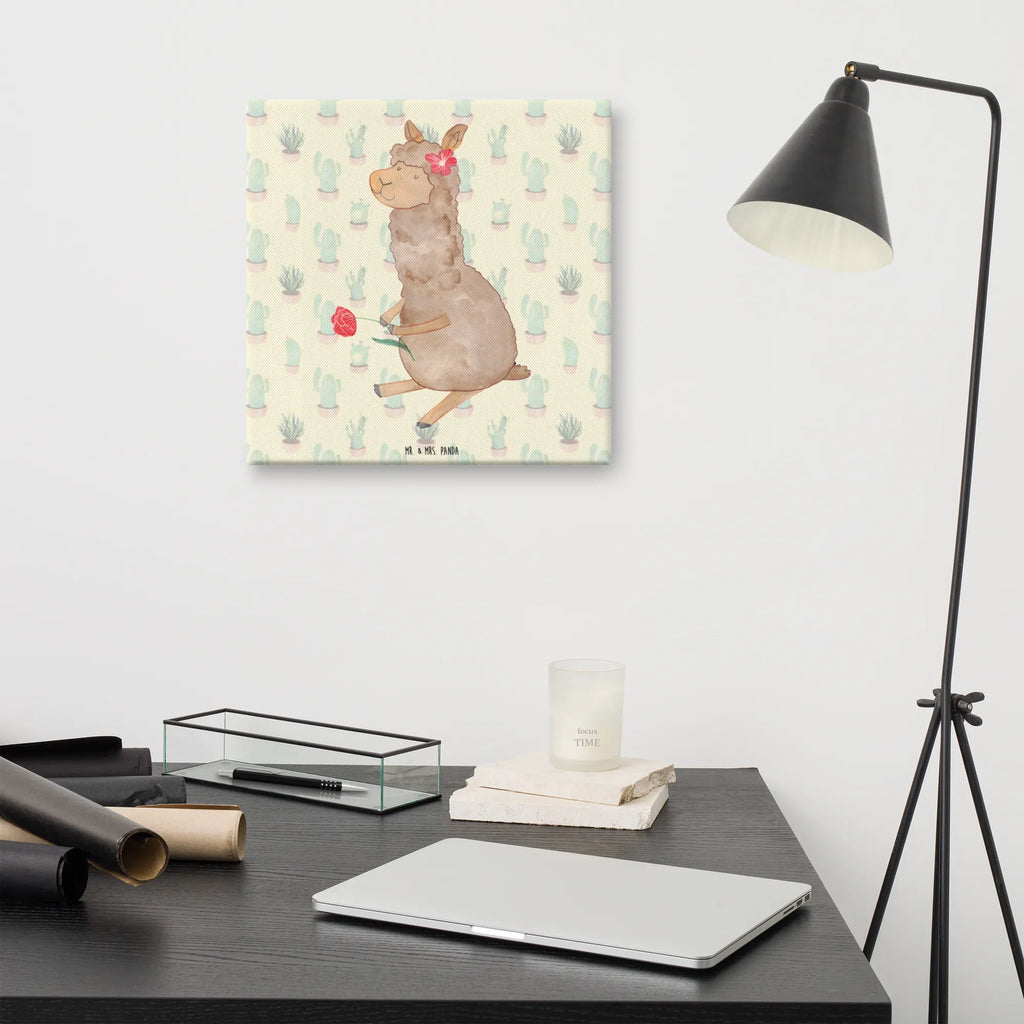 Leinwand Bild Alpaka Blume Kunstdruck, Leinwand, Lama, Alpaka, Alpaka Witz, Alpaka Spruch, Blume, Lamas, Alpaka Geschenk, Alpaka Dekoration, Alpaka Zitat, Motiv Alpaka, Alpaka Dekor