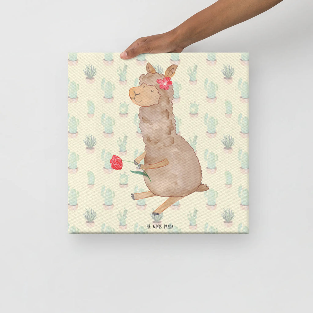Leinwand Bild Alpaka Blume Kunstdruck, Leinwand, Lama, Alpaka, Alpaka Witz, Alpaka Spruch, Blume, Lamas, Alpaka Geschenk, Alpaka Dekoration, Alpaka Zitat, Motiv Alpaka, Alpaka Dekor